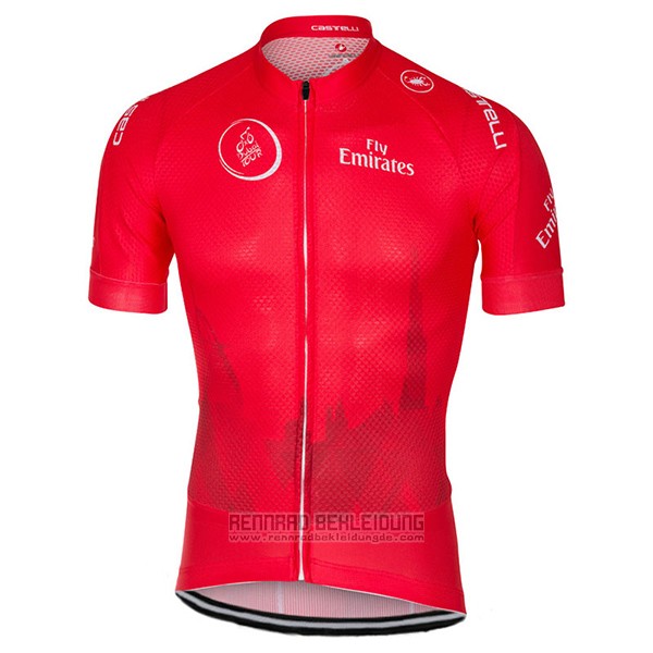 2017 Fahrradbekleidung Dubai Tour Tief Rot Trikot Kurzarm und Tragerhose - zum Schließen ins Bild klicken